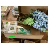 Fake blue flowers & shamrock wreath