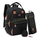 Dikaslon Diaper Bag Backpack with Pad, Black