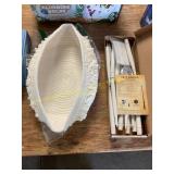 White Basket & led magic floating candles set
