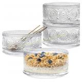 Sunflower 4x Glass Dessert Bowls, 15.5oz