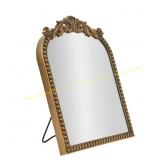 9.75" x 12" Gold Filigree Arch Tabletop Mirror