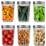 6 Pack Wide Mouth Mason Jars 16oz with Lids