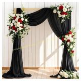 LINXTAR Wedding Arch Draping Fabric Black