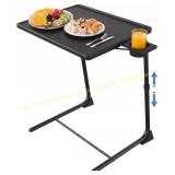 HUANUO TV Tray Table - 6 Height, 3 Tilt, Black
