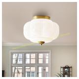 Milk Glass Ceiling Light - Farmhouse White