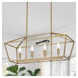Golden Pendant Light, Adjustable Chandelier