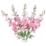 IPOPU 37" Pink Delphinium Silk Flowers