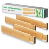 BAMEOS Drawer Dividers Bamboo Utensil 4-pack