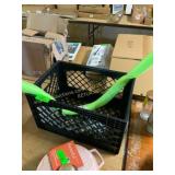 Big Joe swim noodle and milk crate