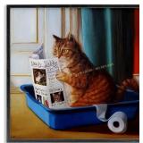Stupell Litter Box Reading Cat Wall Art, 12x12