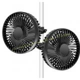 Grow Tent Fan 5in Two Fans, IP54, 8ft Cord