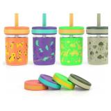 Sursip Toddler Cups with Straw 8 oz 4 Pack