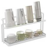 2-Tier Drain Rack with Removable Tray (White)