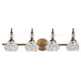 Vintage 4-Light Brass Vanity Fixtures