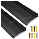 Aluminum Door Rain Deflector 40x4" Black