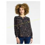 Lace Yoke Shirt size S , color=winter white
