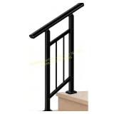 Metty Outdoor Steps Handrails, 2-Step Black