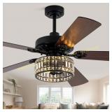 Bella Depot 60" Vintage Black Ceiling Fan