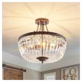 YYJLX 5-Light Crystal Ceiling Light Fixture