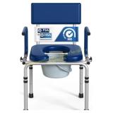 HolyHeal Bedside Commode, 400lb, 6.3QT Blue