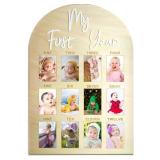 First Year Wooden Photo Board 12 Mths Wallet