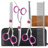 Dog Grooming Scissors, Stainless Thinning, Pink, 2