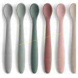 6-Piece Silicone Baby Feeding Spoons, Soft-Tip