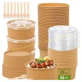 50 Pcs 35 oz Disposable Meal Prep Containers