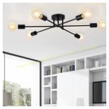 6-Light Sputnik Chandeliers, Black Light
