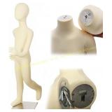 2CT Ble Kids Mannequin Dress Form, Flexible Beige