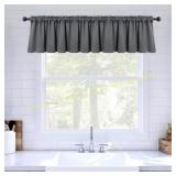 MIULEE Blackout Valance Window Curtain Grey
