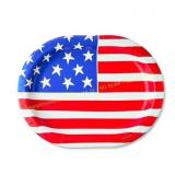 Patriotic Flag Disposable Plates 9.5" x 12" 16ct