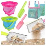 FHOZGECY Beach Toys: 2 Buckets & Shovels
