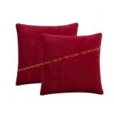 Mainstays Chenille Pillow Set, Red(18"), 2 pc