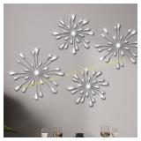 Hicarer 4 Pcs Starburst Wall Decor Teardrop