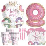 APOWBLs Donut Birthday Plates & Napkins