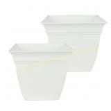 HC Companies Eclipse Planter 12  2-Pack White