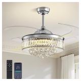 48" Crystal Chandelier Fan with Remote