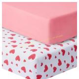 GUNTAIL Baby Crib Sheets 2 Pack 52x28x8in