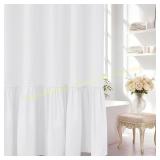 Seenus White Ruffle Shower Curtain, 72x72