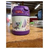 Purple bottle cap koozie & Frozen 2 thermos 10 oz