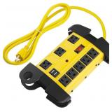 Heavy Duty Power Strip with USB, 8 Outlets