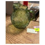 Vintage Anchor Hocking Green Ball Pitcher