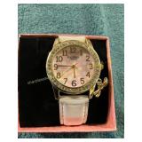 Womens Figaro Gold Diamond Studded Bow Watch