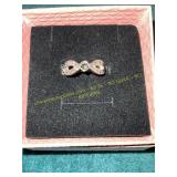 Silver Infinity Ring Black Accent Stones