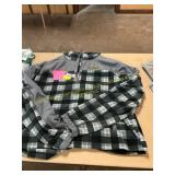 XXL WOMENS Plaid 1/4 Zip Hoodie