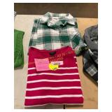 Lg Talbots Sweater + Plaid Flannel