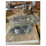 Silver coffe urn, ladle, & butter dish