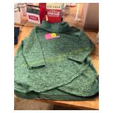 Size 1X Heathered Green Turtleneck Sweater