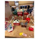 Coca cola salt shakes, basket, & more